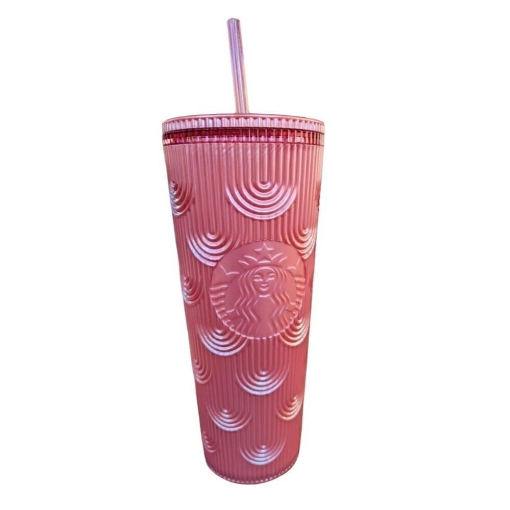 Starbucks Fall 2023 Shell Pink Pearl Mermaid Venti Cold Cup Tumbler 24Oz. NEW